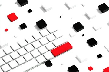 Poster - Inspiration for modern technology design with a creative keyboard layout and geometric shapes