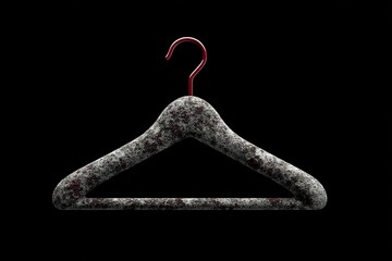 Poster - Unique textured hanger suspended against a dark background showcasing artistic design and creativity in contemporary decor