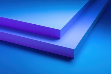 Poster - Creative arrangement of vibrant blue and purple gradient panels showcasing modern design aesthetics in a studio setting