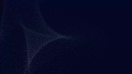Poster - Dark blue holographic 3D particle dust tornado swirl wave animation background, modern futuristic visual effect