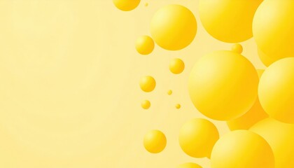 Poster - Dynamic yellow spheres floating abstract digital art vibrant background creative environment unique perspective