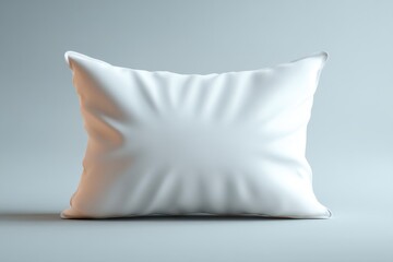 Poster - Elegant close-up shot of a pristine white pillow, perfect for showcasing comfort and modern design, capturing light and shadows on soft fabric texture.