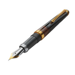 Leinwandbilder - Realistic vector style drawing of a luxury fountain pen, clean white background, isolated, no pattern, high detail