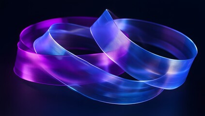 Fototapete - Abstract blue and purple motion light against a black background, with light effects, motion blur, blurred edges, flowing curves, in a modern,