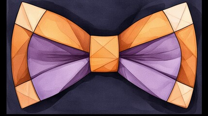 Poster - A Colorful Decorative Bow Tie Depicted With Stylized Renderings