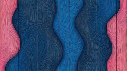 Poster - Colorful wooden planks arranged with creative wave like designs