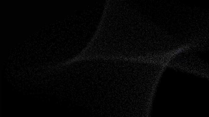 Poster - Black and grey minimalist 3D holographic futuristic modern particle wave animation background, dust tunnel shape rotation, surreal concept