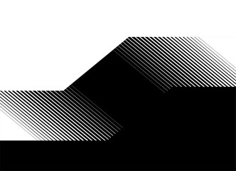 Poster - vector transition from black to white broken shape. geometric striped pattern of lines for advertisi