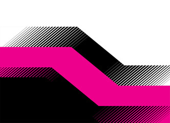 Poster - Vector divided background of broken lines with bright striped elements. Geometric pattern of pink and black lines. for advertising, packaging, posters, announcements.. Place for text