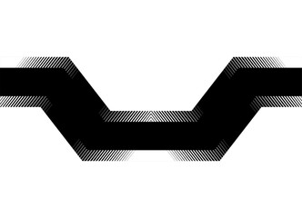 Poster - vector geometric striped pattern. broken shape from lines, black on white. for advertising, packagin