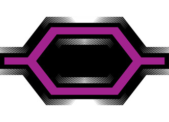 Poster - modern technological pattern of black and purple geometric shapes on white. abstract vector backgrou