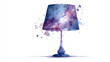 © TrinhTran - A single lamp with a galaxy shade in watercolor style