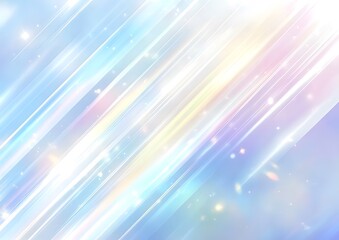Fototapete - Abstract holographic background with soft lines and iridescent colors. The background is a gradient of white to light blue, 