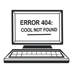 Poster - Outline Computer Displaying 