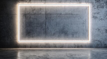 Poster - Illuminated Concrete Frame: Modern Minimalist Design