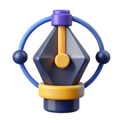 Poster - Modern and stylish 3d rendering icon of a graphic pen tool isolated on a transparent background perfect for design