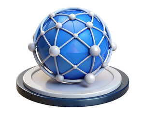 Poster - 3d rendered illustration of a connected network globe icon representing worldwide connectivity and modern technology