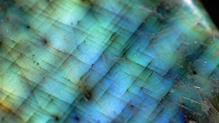 Poster - Labradorite Stone Macro Close Up Revealing Iridescent Sheen and Texture