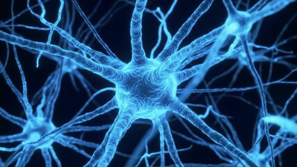 Poster - Neuron Network Simulation Abstract Style Showing Brain Activity and Neural Connections