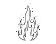 © Yanka - fire flame icon doodle hand drawn. Outline fire flame line drawing clipart symbol