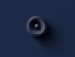 © ira11998877 - Detailed vector speaker icon centered on a crisp navy blue background with perfect clarity