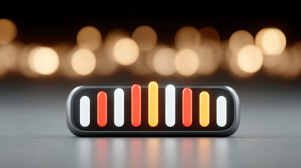 Aufkleber - A modern device with colorful indicators displays technology and innovation in a blurred background, symbolizing progress and creativity.
