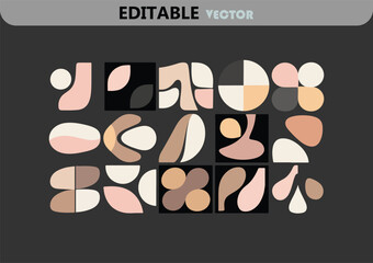 Poster - Abstract Geometric Shapes Pattern with Neutral Colors Modern Art Design Vector Illustration Perfect for Backgrounds Wallpapers and Creative Projects with a Contemporary Aesthetic and Minimalist Style