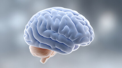 Poster - A realistic rendering of a human brain highlighting its unique structure and complexity. Perfect for educational and medical use.