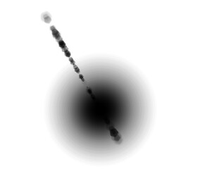Fototapete - Abstract Black Ink Stain with Trail on Transparent Backdrop for Artistic Designs and Creative Projects, Ideal for Digital Art and Graphic Elements