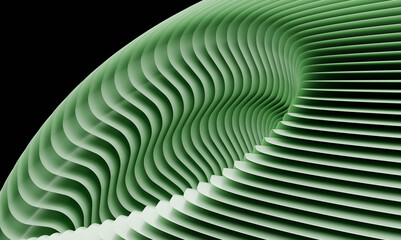 Poster - Abstract Green Layered Design with Smooth Curves on Black Background