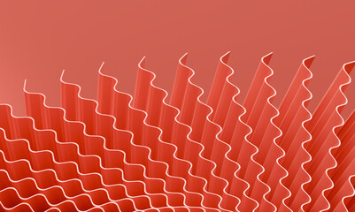 Fototapete - Modern Red Abstract Background Featuring Geometric Wave Patterns