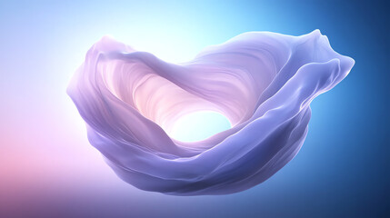 Aufkleber - A soft, ethereal swirl of colors resembling a delicate shell, evoking tranquility and creativity, perfect for digital art projects.
