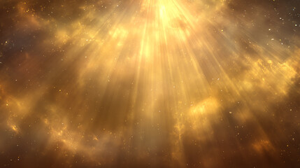 Fototapete - A stunning cosmic background filled with radiant light beams illuminating the vastness of space and ethereal clouds.
