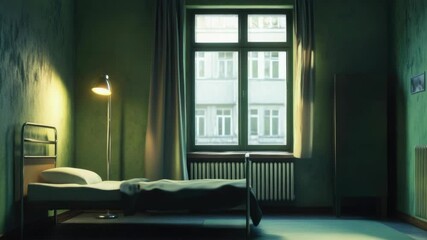 Poster - A cozy bedroom with a bed and a window