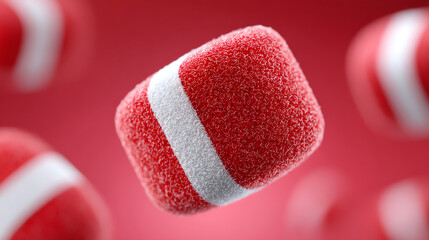 Aufkleber - A vibrant, abstract red and white graphic design featuring floating cubes, perfect for modern digital media.