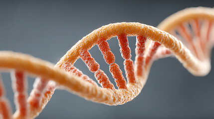 Poster - Close-up view of a vibrant DNA helix, showcasing the intricate structures of genetic material in a visually striking manner.