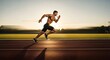 © Frederico - Runner sprinting on track at sunrise – power and motion