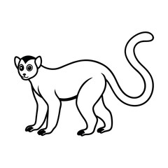  Outline Drawing of Sifaka White Background