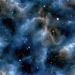 Poster - Beautifully crafted watercolor design features a starry sky with a gradient background and textured clouds, perfect for seamless patterns SEAMLESS PATTERN