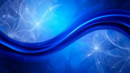 Poster - Abstract Blue Wave and Starbursts: Dynamic Video of Light and Motion