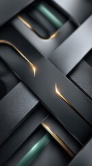 Poster - Geometric shapes in black, silver, and teal create a sophisticated backdrop for innovative concepts in technology and digital marketing
