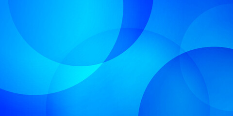 Poster - Vibrant and dynamic blue abstract background featuring translucent overlapping circles and gradients.