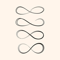 Poster - Hand Drawn Infinity Symbol Icon Set Vector Design.