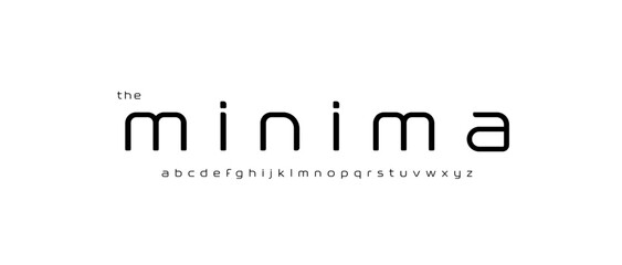 Poster - Minimal logo alphabet, futuristic sans serif letters, clean geometric font for sleek branding, modern startup identity, contemporary UI typography, modern typographic design. Vector typeset.
