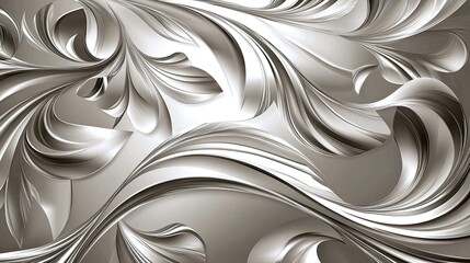 Poster - Abstract elegance illustrated through delicate swirls and curls, flowing seamlessly into one another. The high-resolution artistry creates an immersive visual experience.