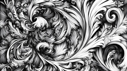 Poster - An ethereal composition of fine swirling lines in a flowing, elegant pattern. High-resolution linework gives the illustration a serene and harmonious quality.