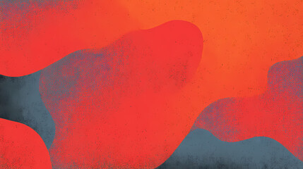 Wall Mural - Abstract orange pink-purple blue and black grainy gradient shape wallpaper background poster cover design. Shape Interference. Illustration