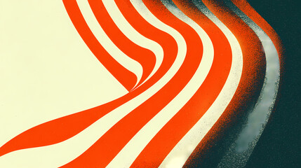 Wall Mural - abstract red and white wavy pattern with smooth curves and flowing lines, creating a dynamic and flu
