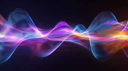 Poster - Abstract Colorful Waveforms: A Symphony of Light and Energy