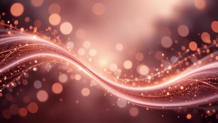 Poster - Shimmering Rose Gold Wave Abstract Motion Background